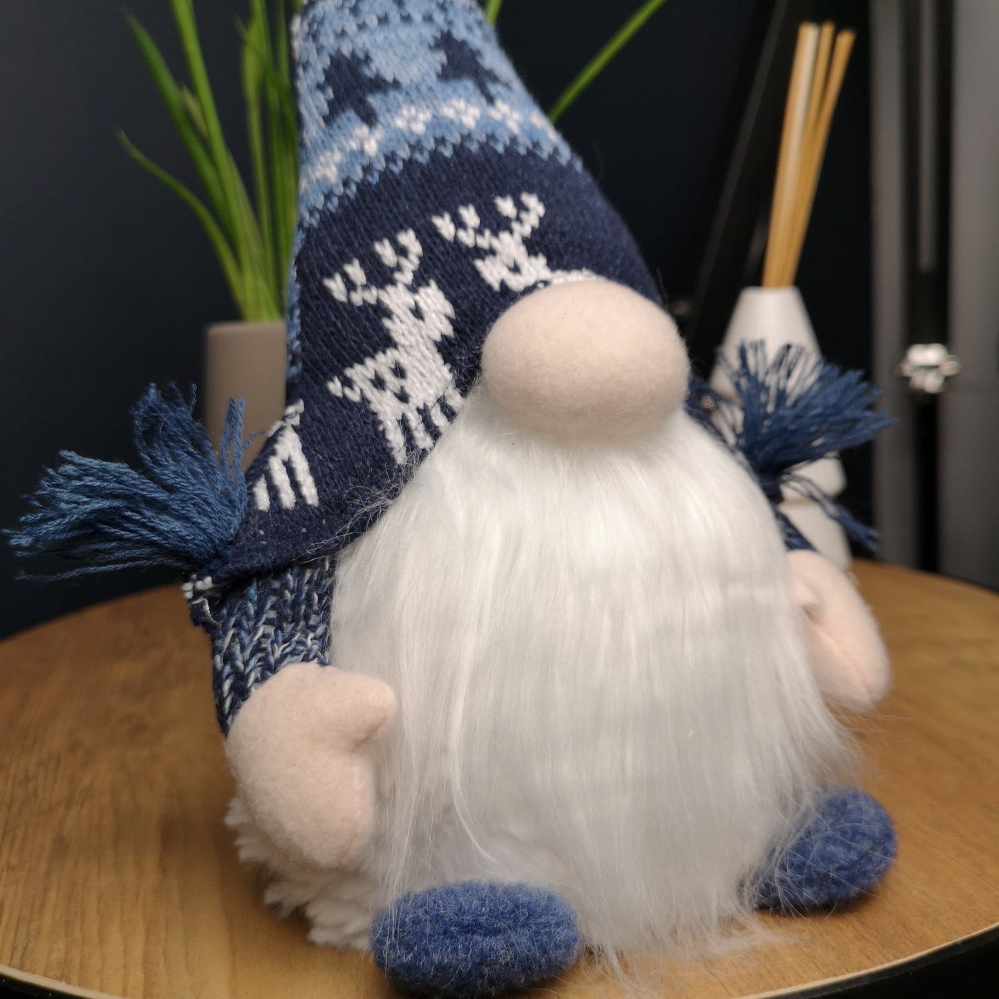 35cm Battery Operated Light up Sitting Christmas Gonk in Dark Blue