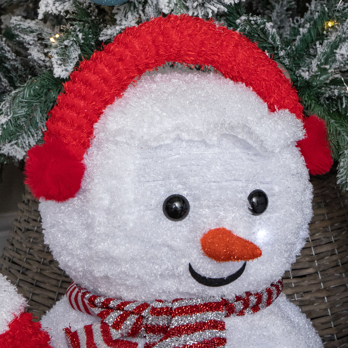 70cm Set of 3 Light up Foldable Cloth Christmas Snowmen with 130 White LEDs