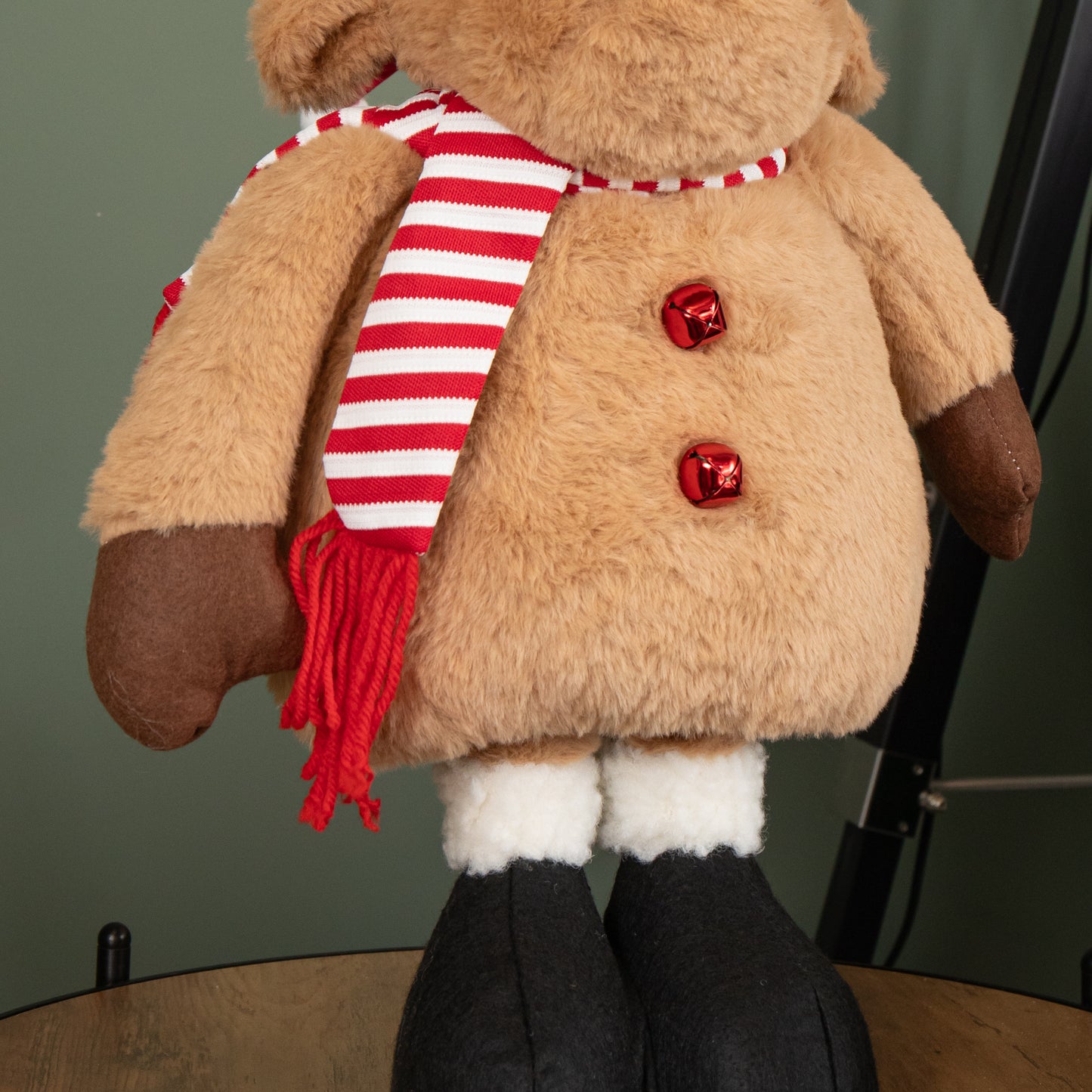 84cm Tall Plush Standing Christmas Highland Boy Cow with Extendable Legs