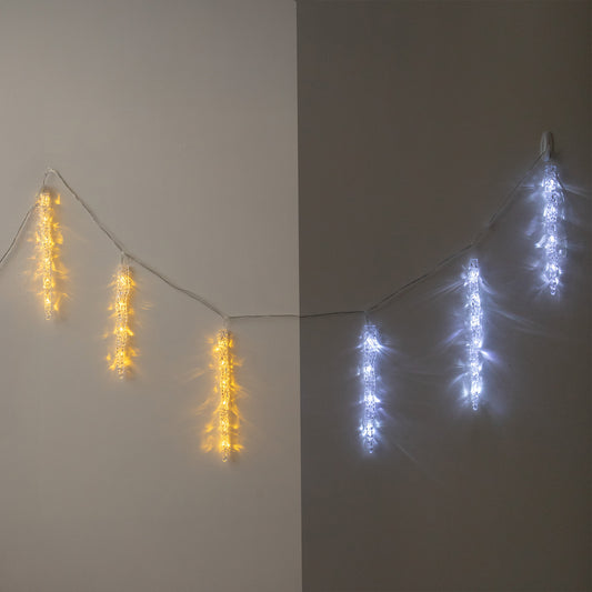 3.6m 12 Connectable Christmas Icicle Lights with 60 Multi-Action LEDs