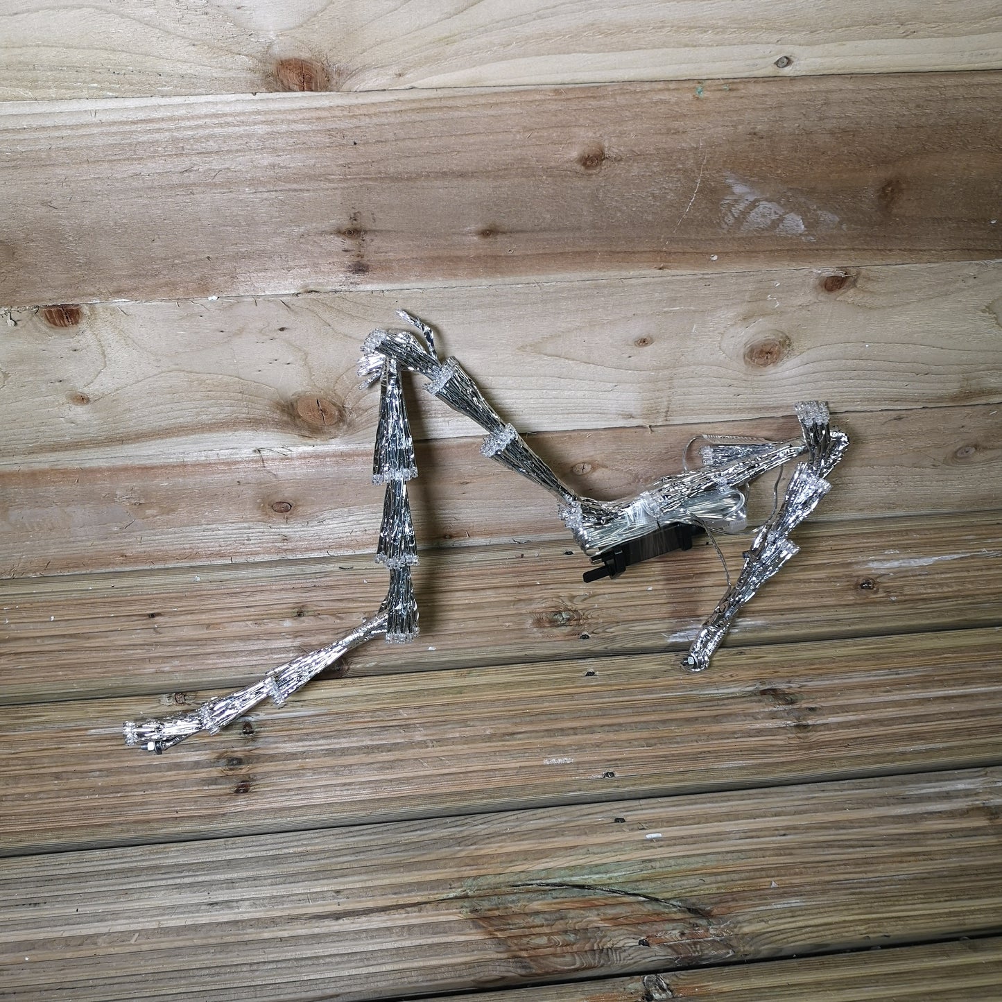 60cm Premier Twinkling LED Silver Star Silhouette Christmas Decoration in Cool White