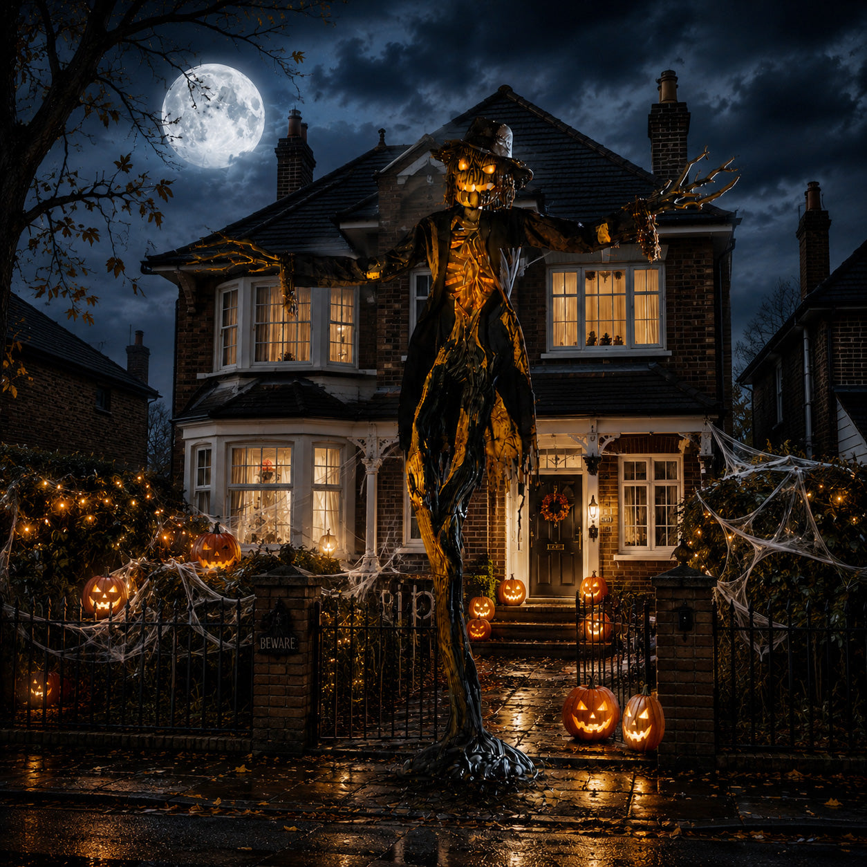 Home Accents 15ft Giant Sized Animated LED Worricrow Scarecrow Halloween Decoration