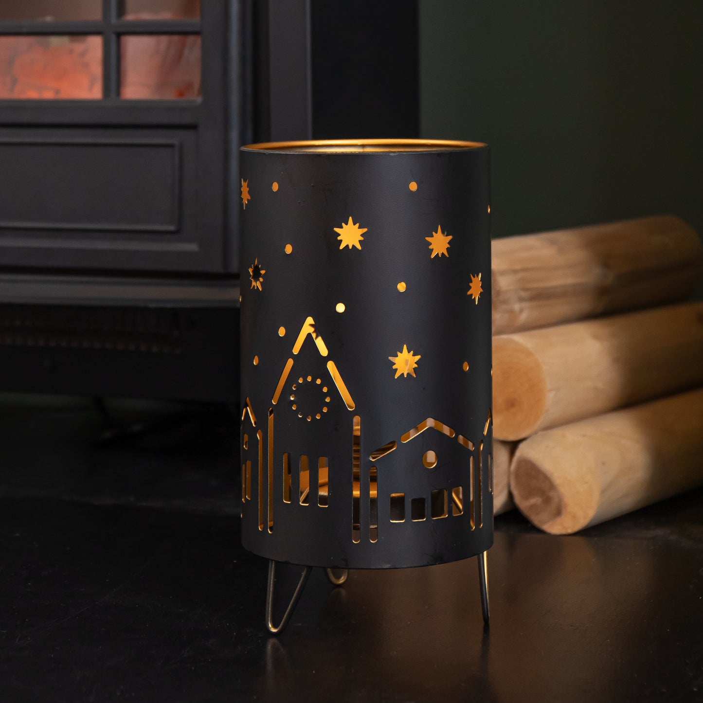 24cm Battery Operated Light up Christmas Night Sky Lantern with LEDs