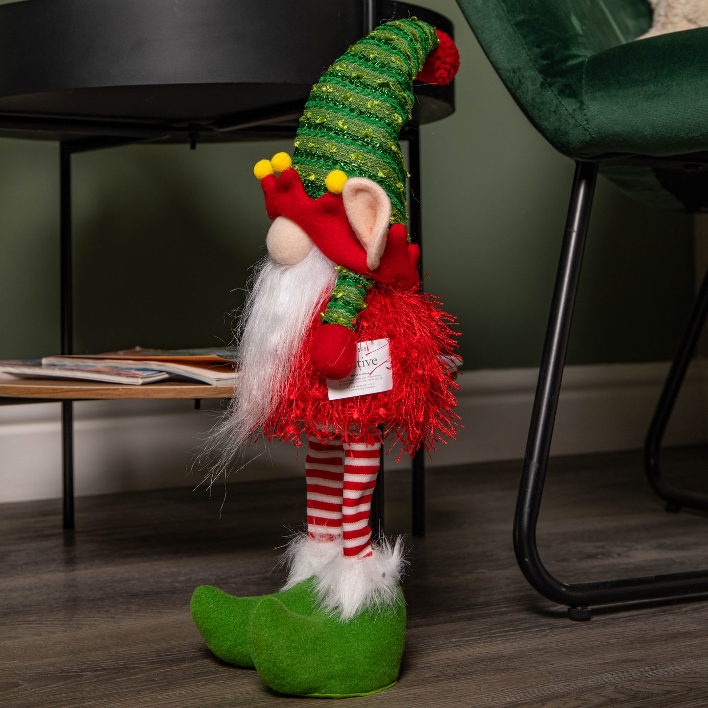 46cm Battery Operated Light up Standing Christmas Elf Gonk with Warm White LEDs