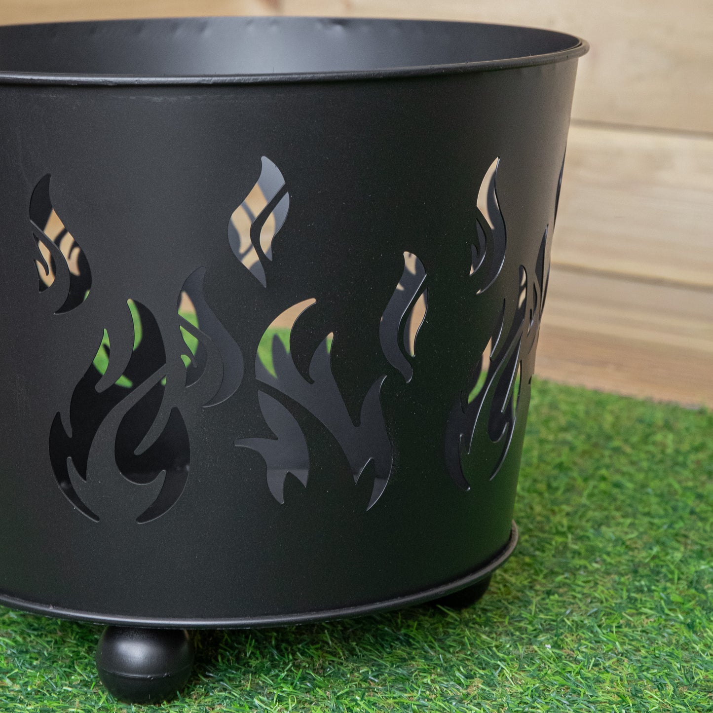 32cm Black Steel Fuego Outdoor Garden Firebasket