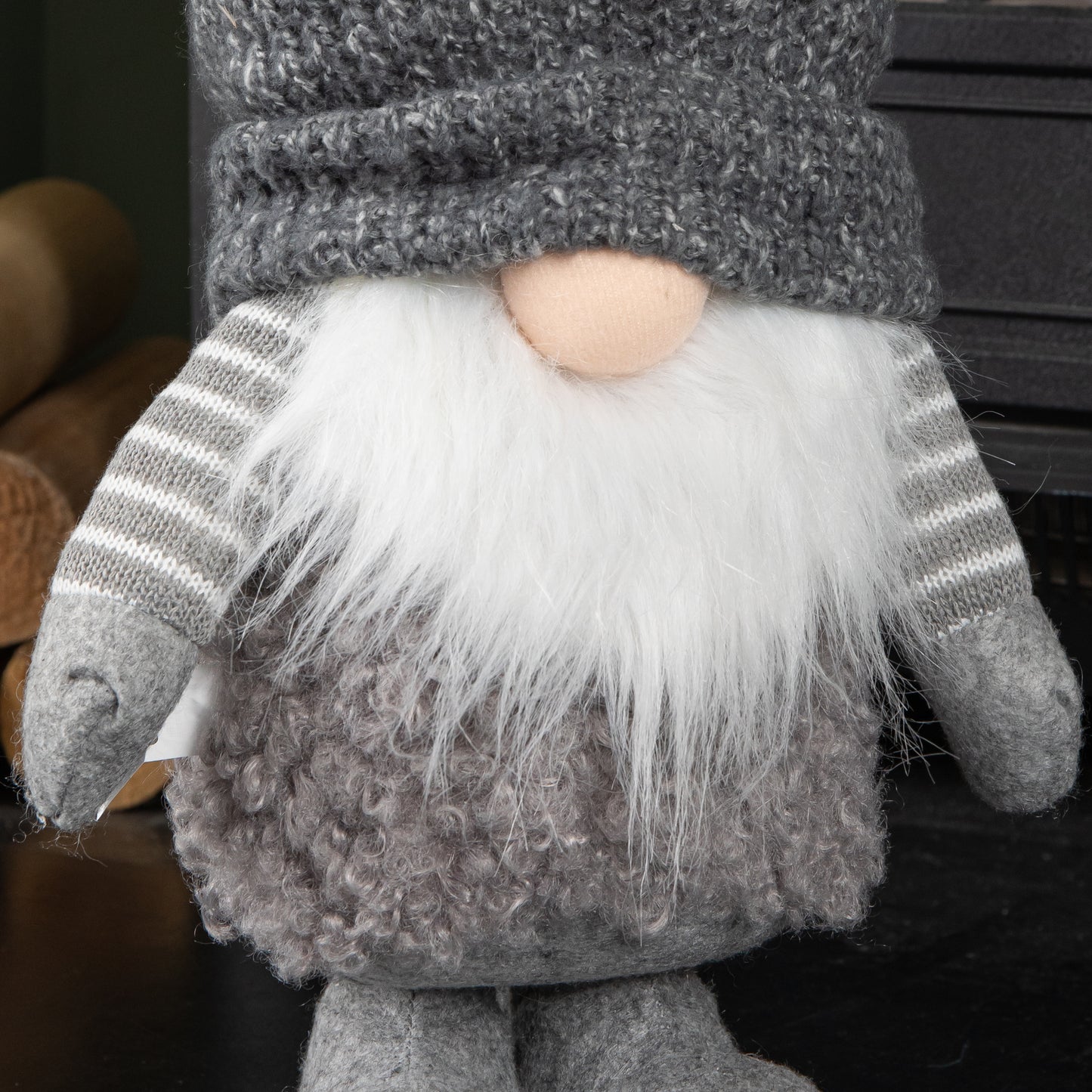 40cm Large Grey Gonk with Bobbly Hat Christmas Decoration