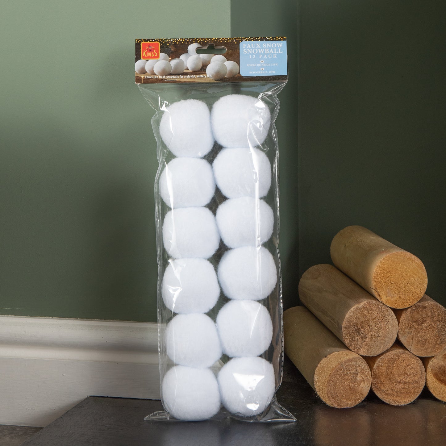 6cm 12 Pack of White Fabric Christmas Faux Snowballs