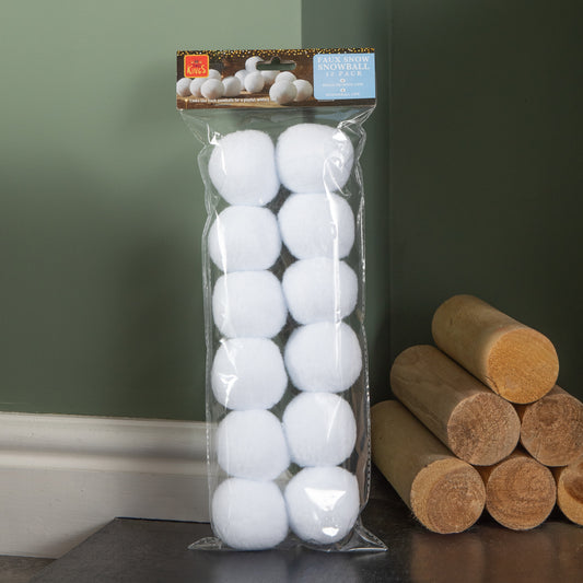 6cm 12 Pack of White Fabric Christmas Faux Snowballs