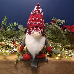 30cm Plush Gnome Gonk Christmas Stocking Holder Decoration with Grey Body