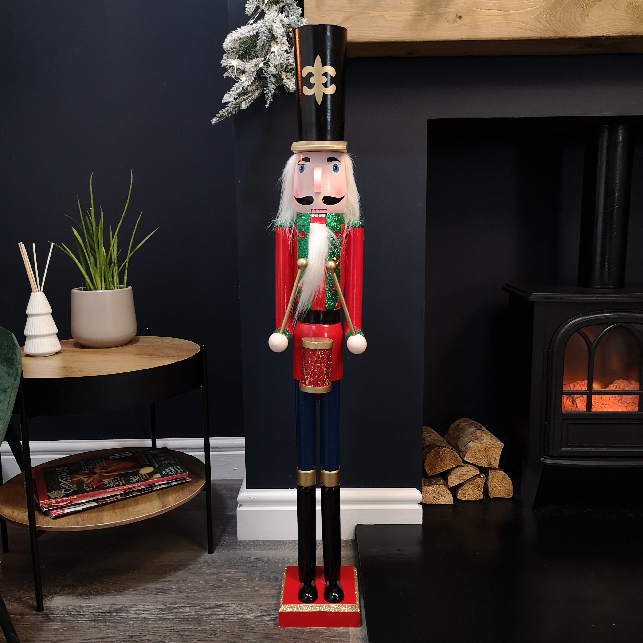 1.6m Indoor Traditional Wooden Christmas Nutcracker Decoration in Red