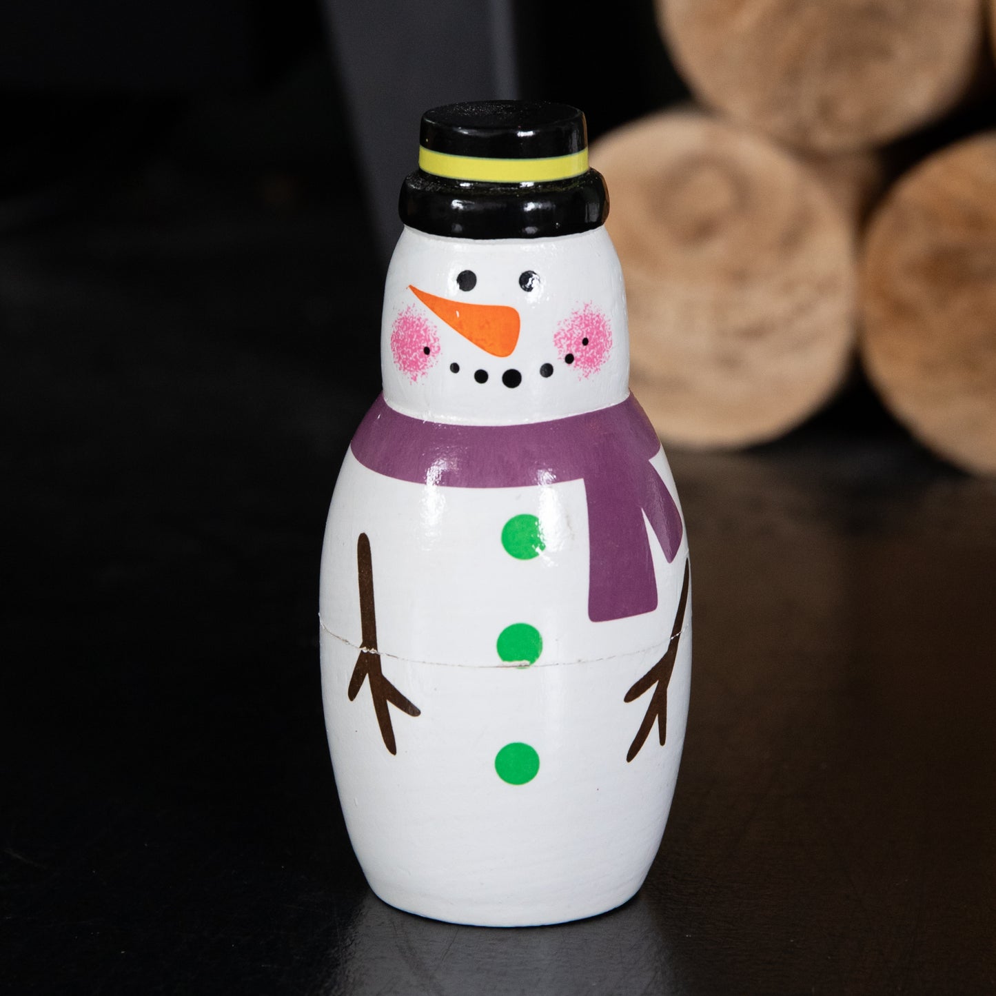 16cm Hand Painted Wooden Christmas Santa Festive Figurine Set