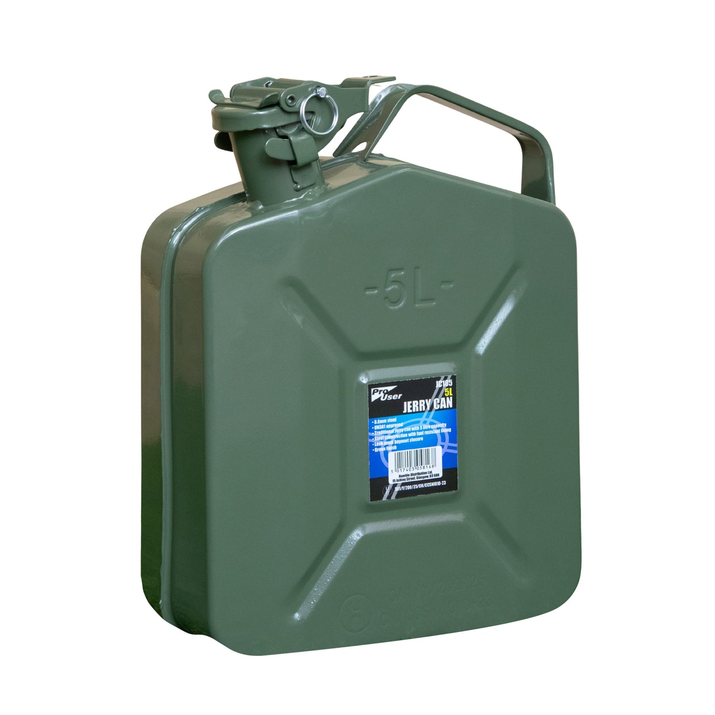5 Litre Metal Jerry Can for Fuel with Leak Proof Bayonet Closure