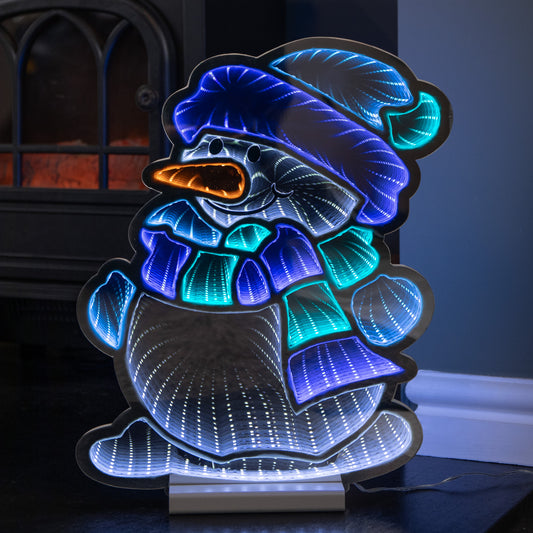 40cm Light up Snowman Infinity Christmas Decoration with Blue and White LEDs