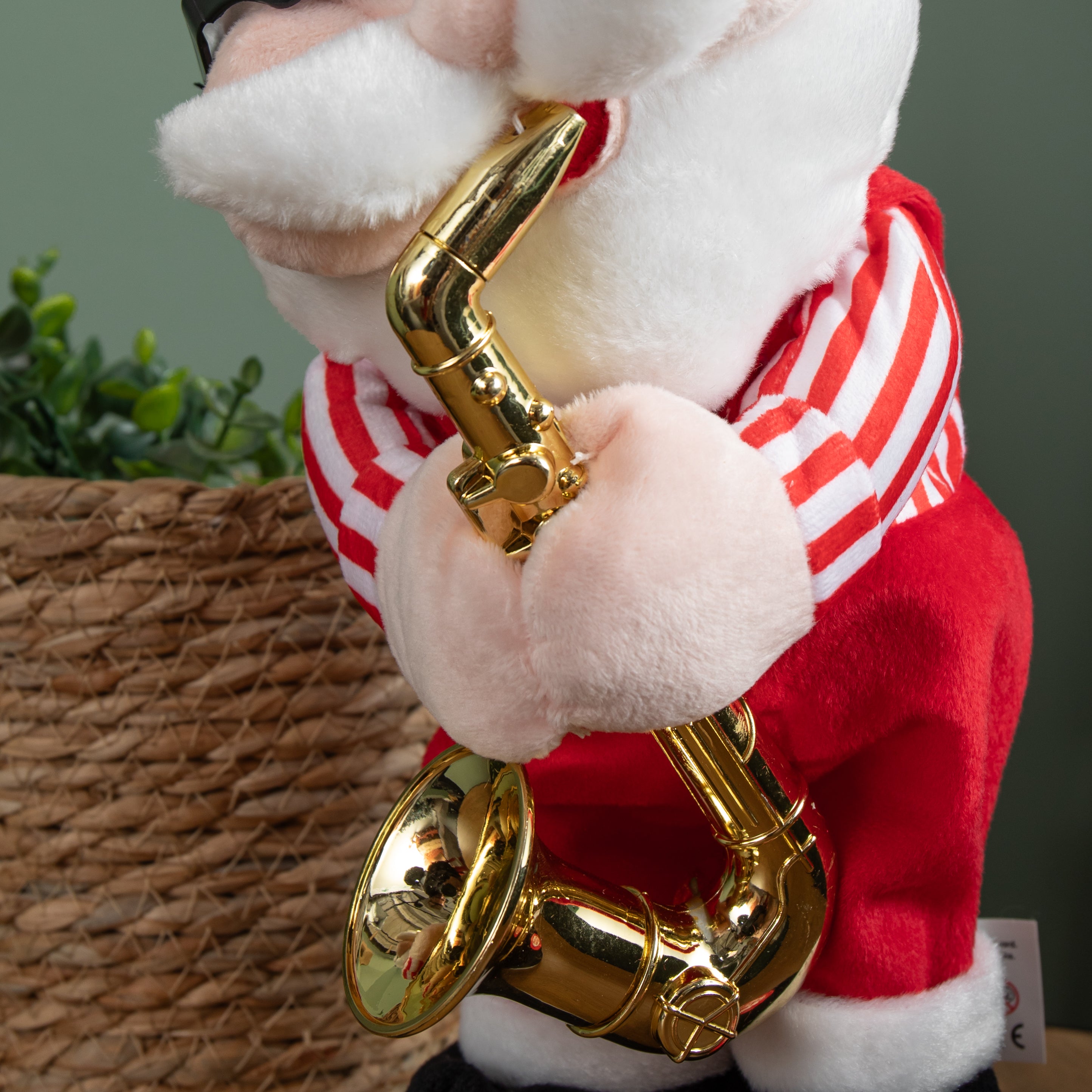 35cm Battery Powered Animated and Singing Santa with Saxophone