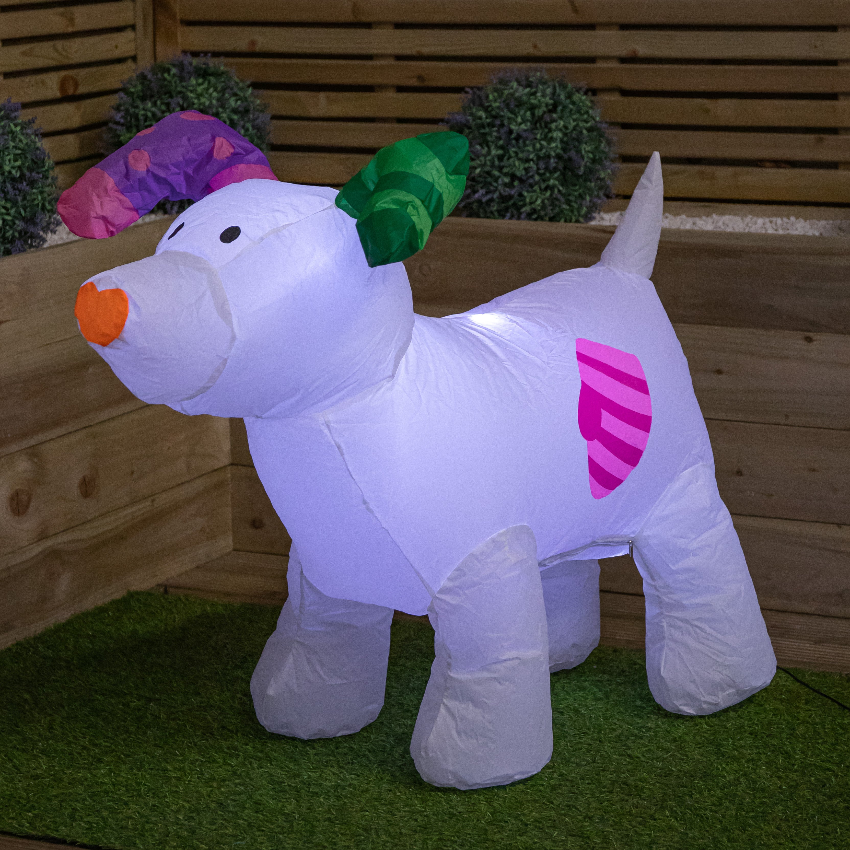 85cm Light up The Snowman And The Snowdog Christmas Inflatable Decoration with White LEDs