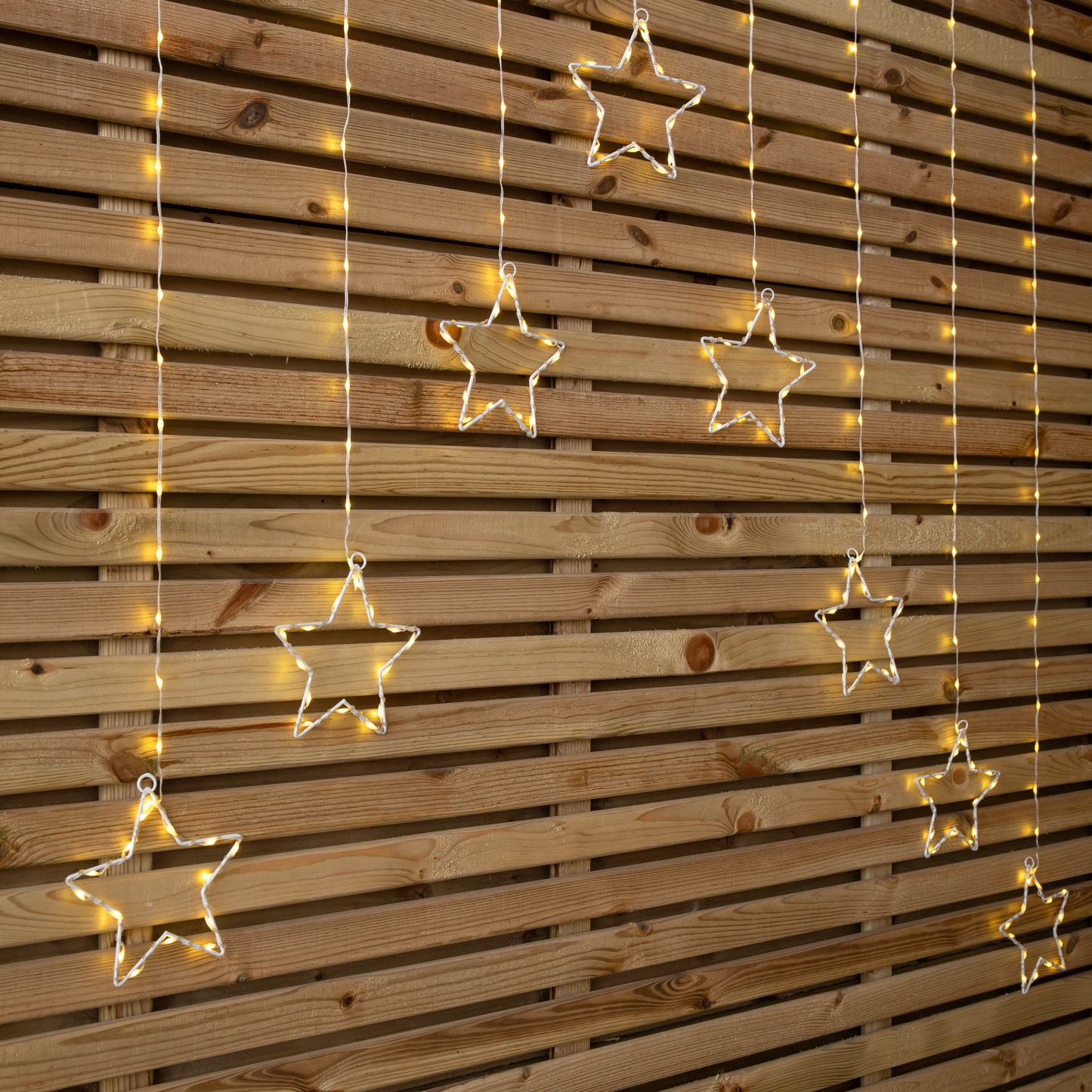 1.2m Light up Star Curtain Christmas Lights with Warm White LEDs