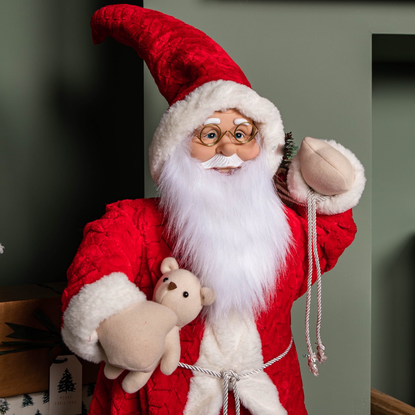 80cm Red Standing Mega Papa Noel Santa Claus Indoor Decoration