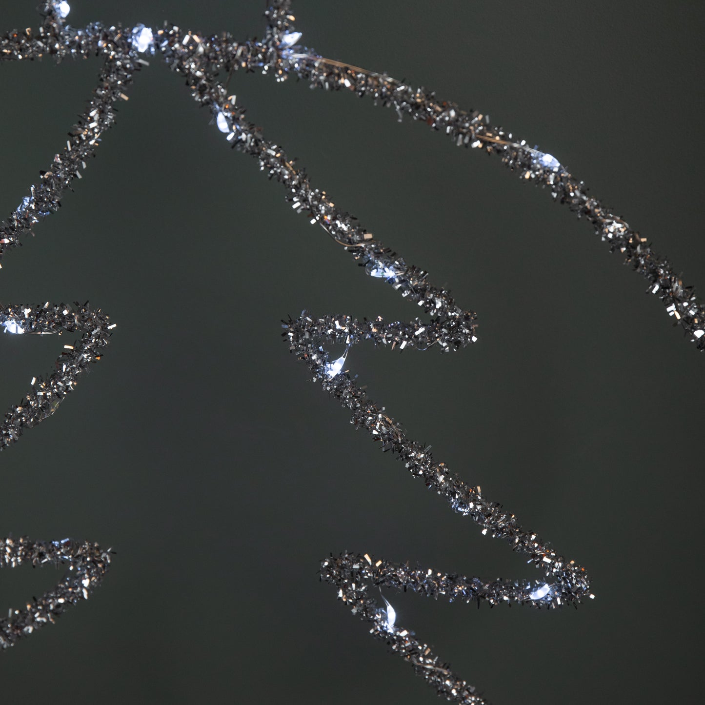 49cm Battery Powered Light up Silver Christmas Tree Ball with Twinkling LEDs