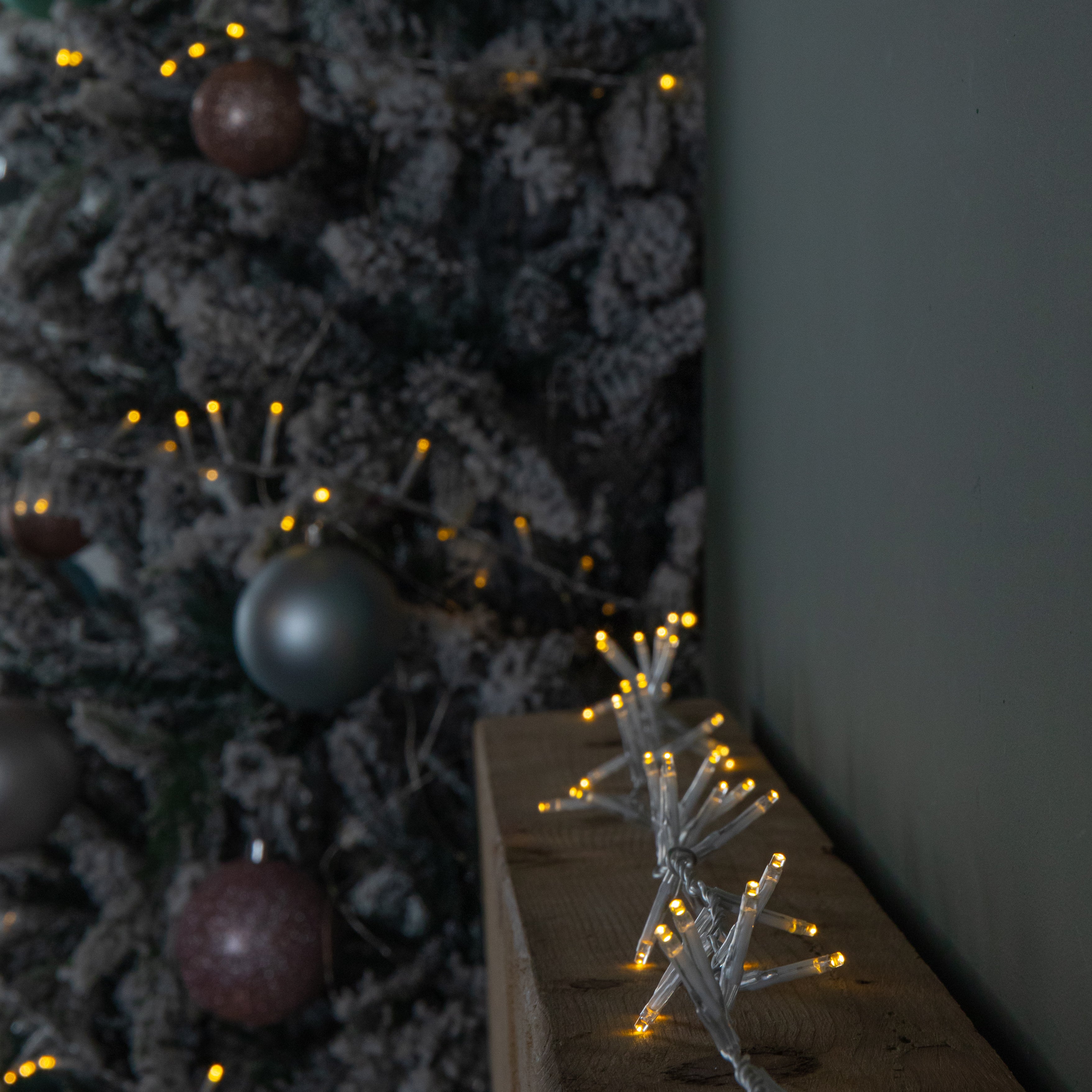 18.7m 750 LED TreeBrights Christmas String Lights with Timer in Warm White on Clear Cable