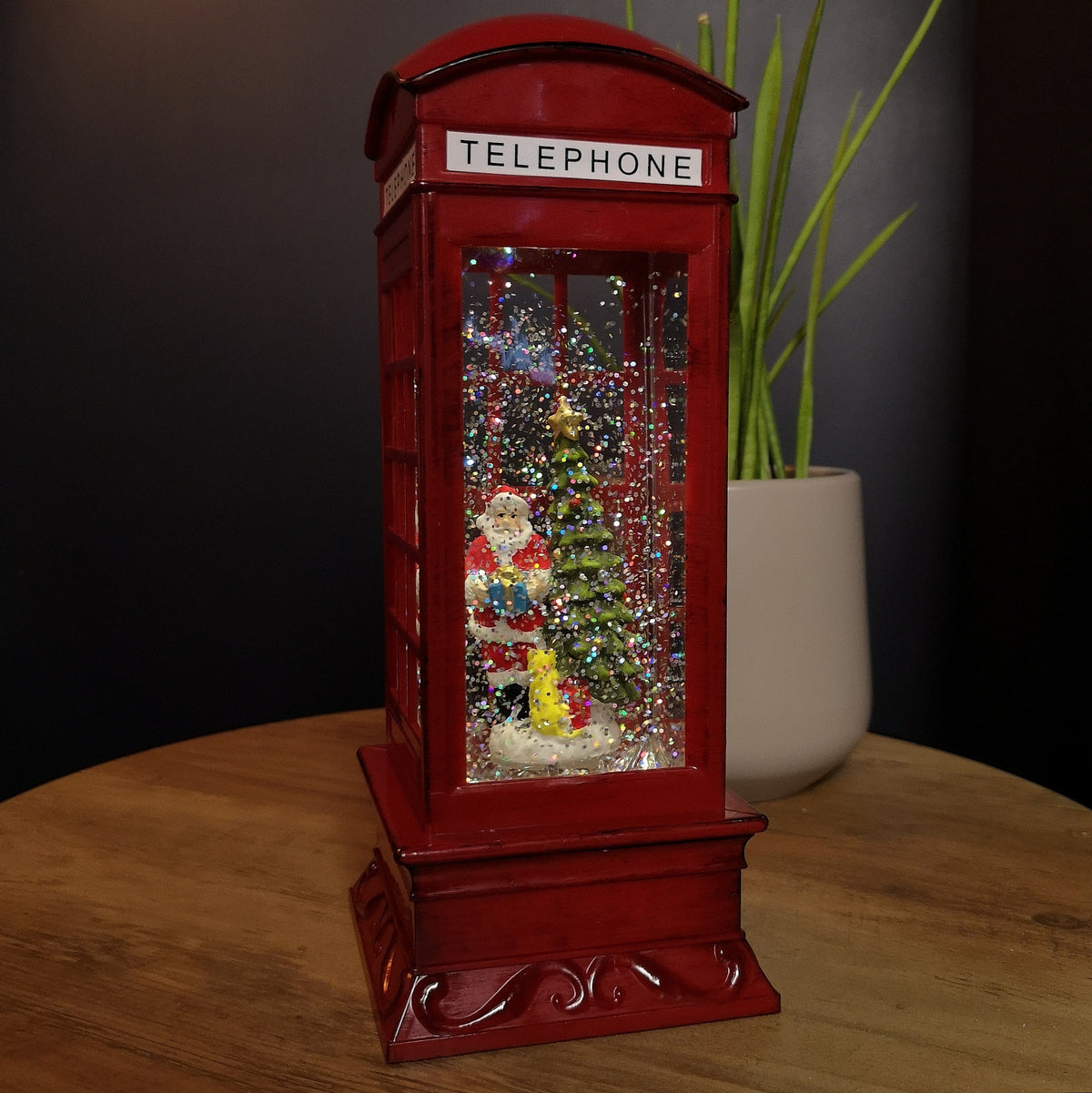 26cm Battery Operated Light up SnowSwirl Santa Speaking! Christmas Decoration with LEDs