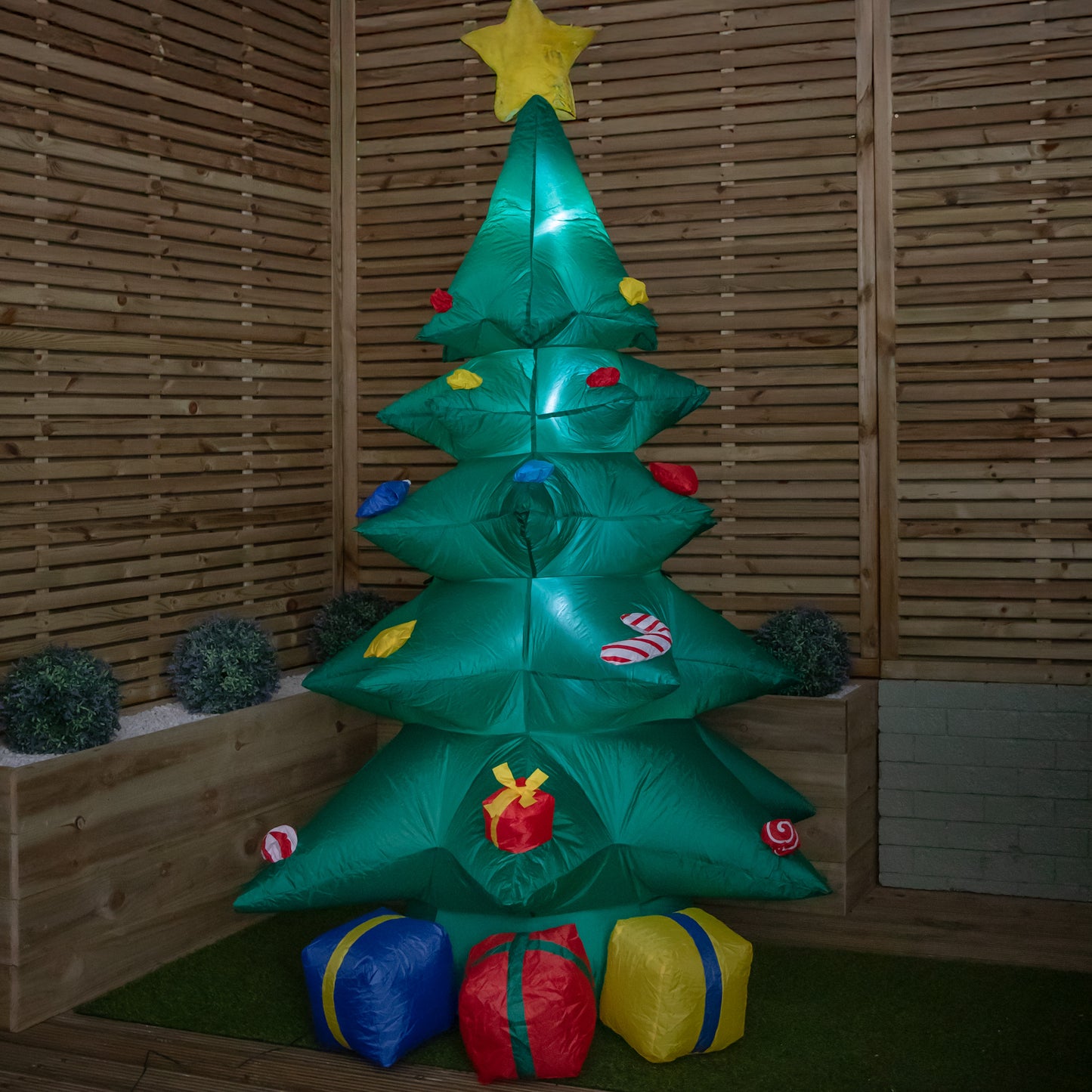 2.4m Tall Light up Christmas Tree Inflatable with Presents and LEDs