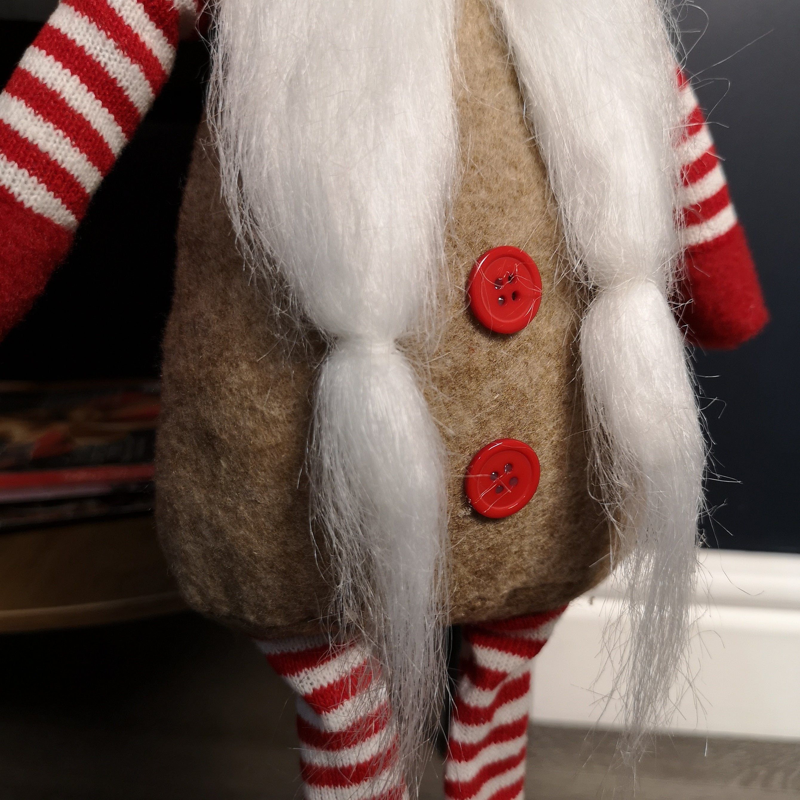 51cm Female Christmas Standing Gonk Decoration with Mushroom Hat