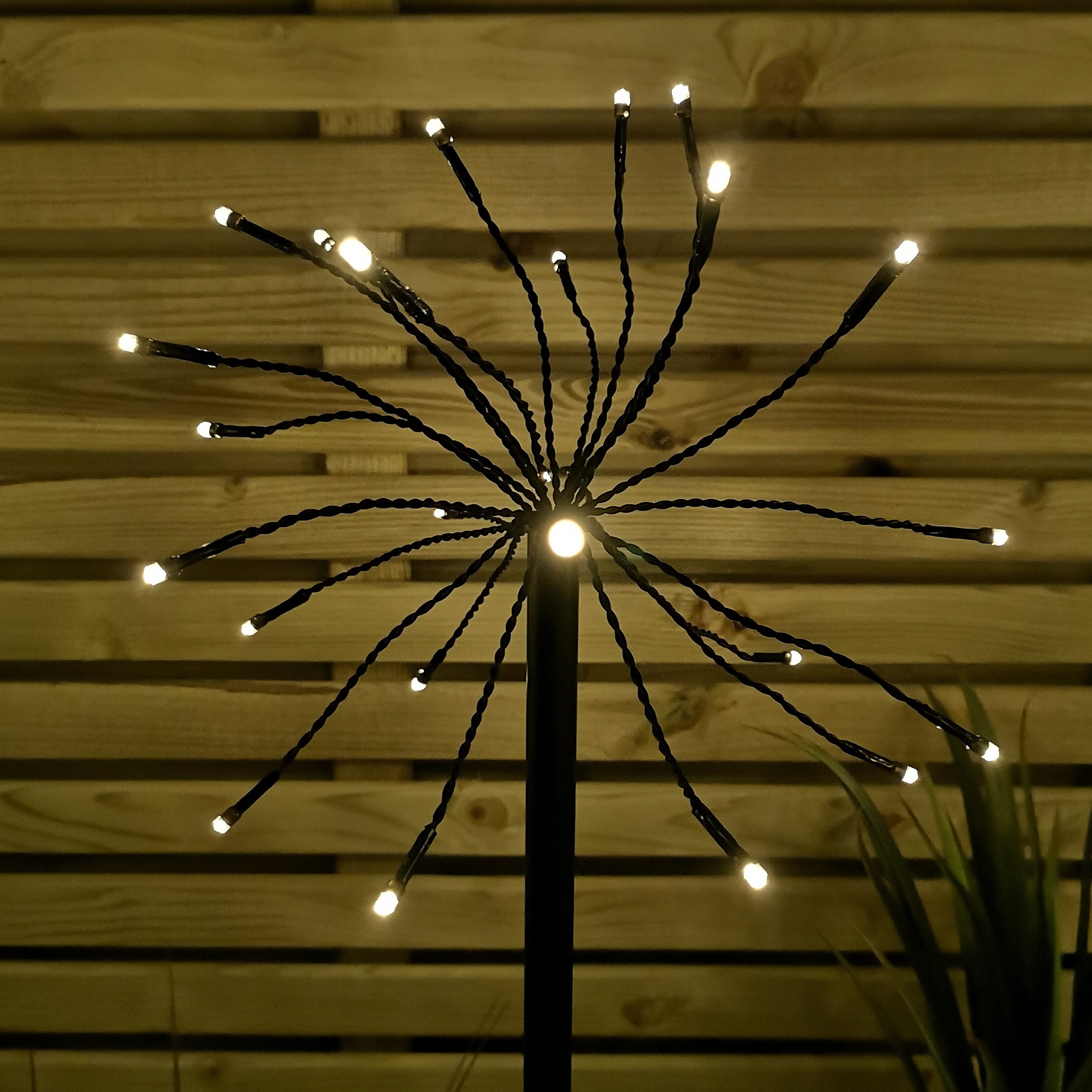 Set of 5 120 Warm White LED Sparkler Path Lights Battery Operated Outdoor Garden Decorations