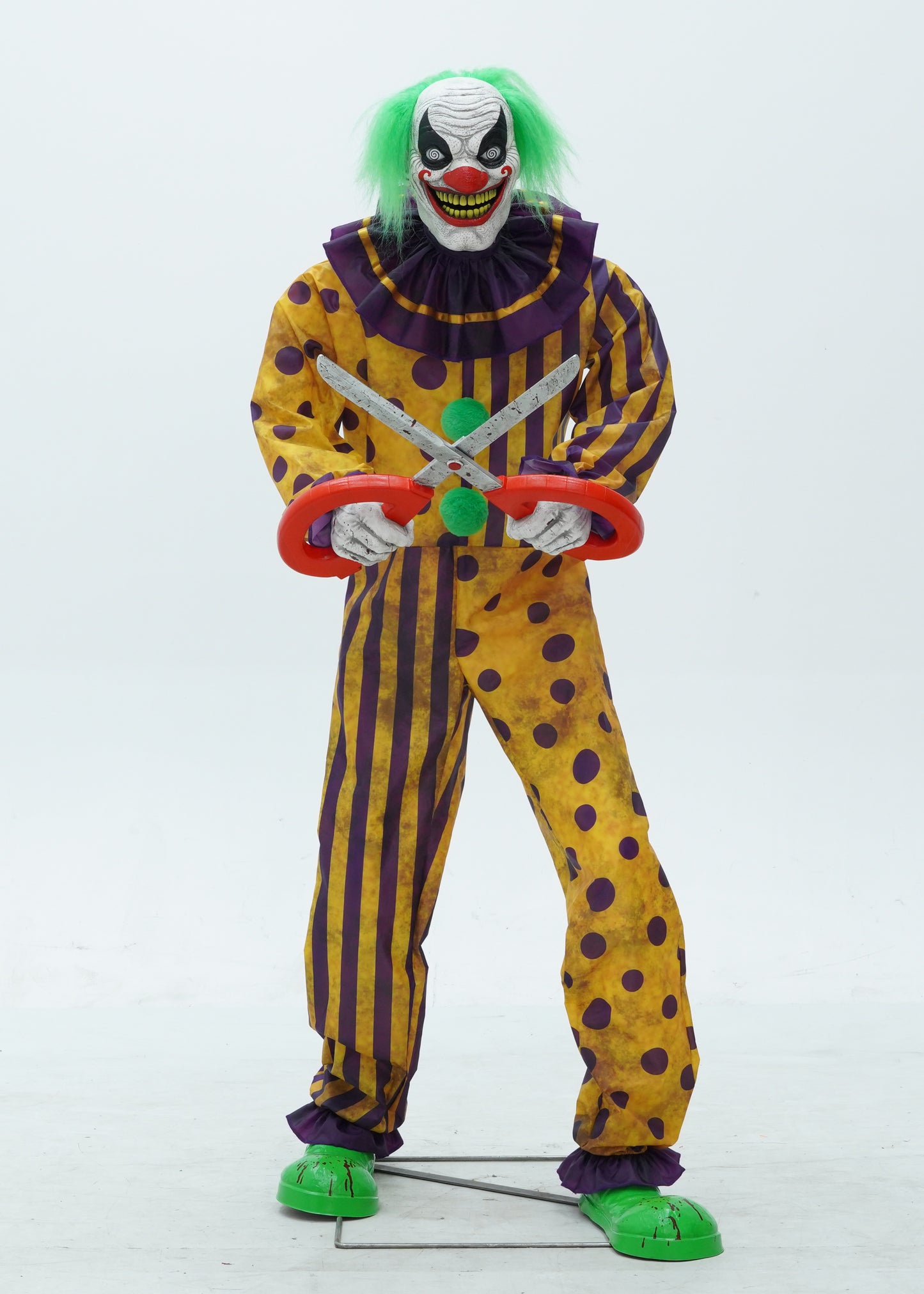 6ft Tall Animated Snippers The Clown Halloween Prop Decoration with LED Eyes