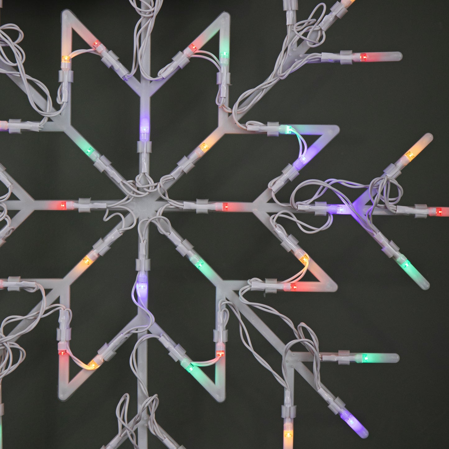 34cm Battery Operated Light up Christmas Snowflake with 50 Multi-Coloured LEDs