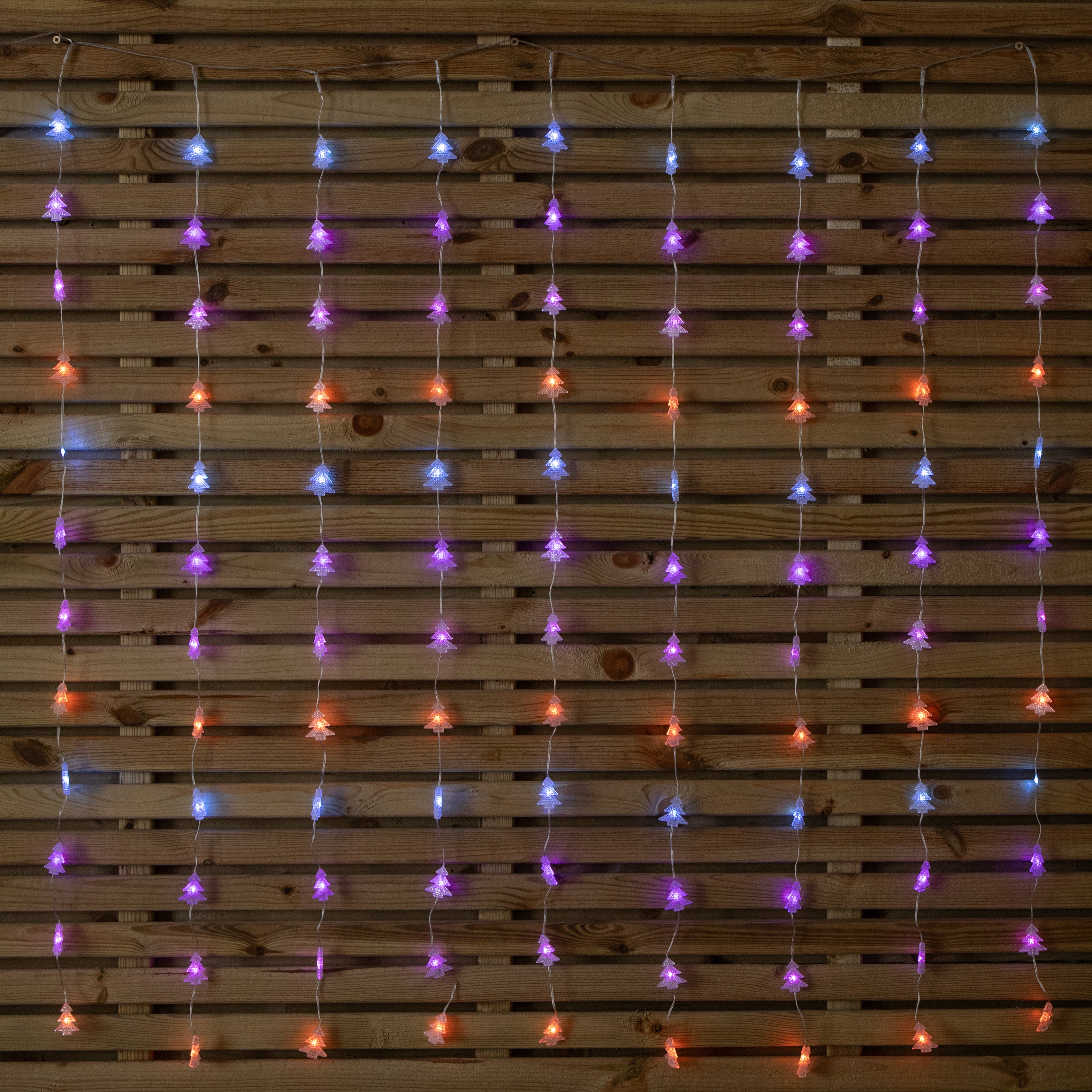 1.2m x 1.2m Light up FlexiBrights Christmas Tree Curtain Lights with 108 Rainbow LEDs