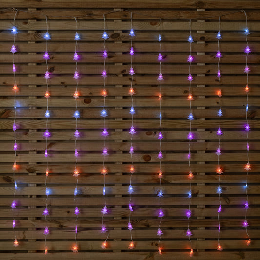 1.2m x 1.2m Light up FlexiBrights Christmas Tree Curtain Lights with 108 Rainbow LEDs