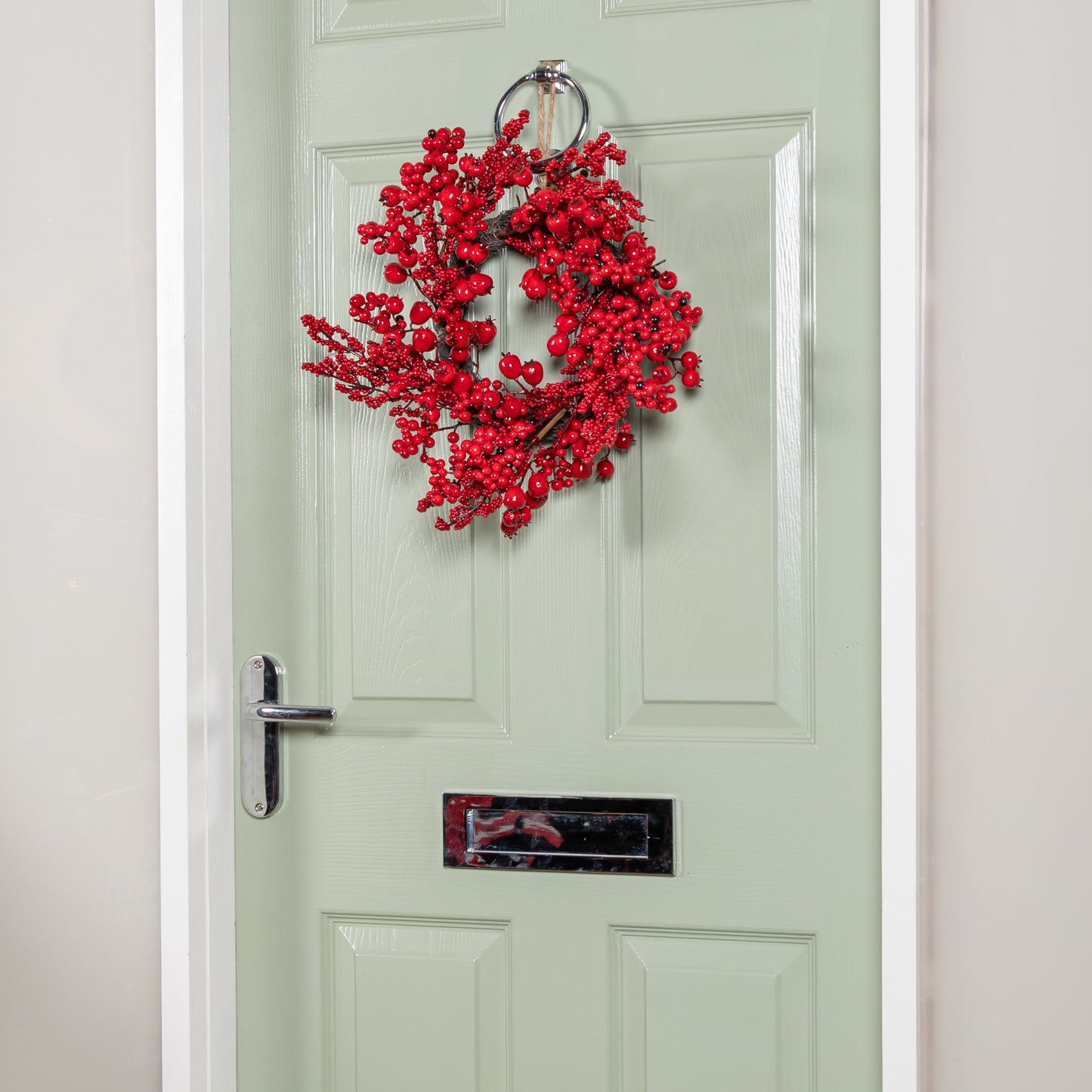 40cm Hanging Red Berry Burst Christmas Wreath