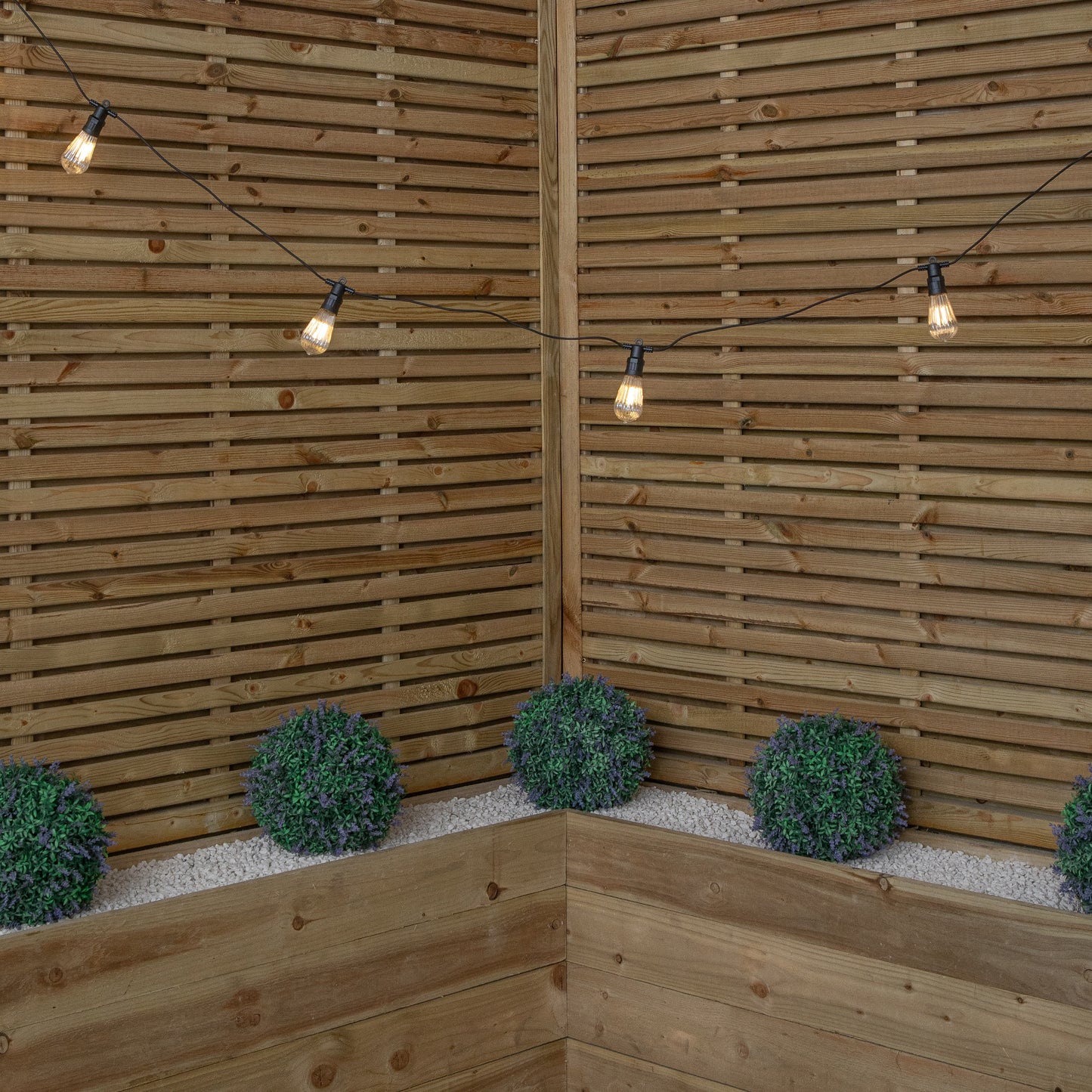 4.5m Set of 10 Connectable Fluted Festoon String Lights with Warm White LEDs