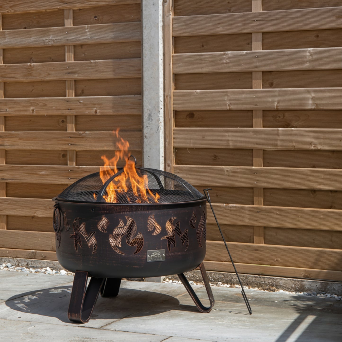 60cm Black Steel Fuego Deepbowl Outdoor Firepit