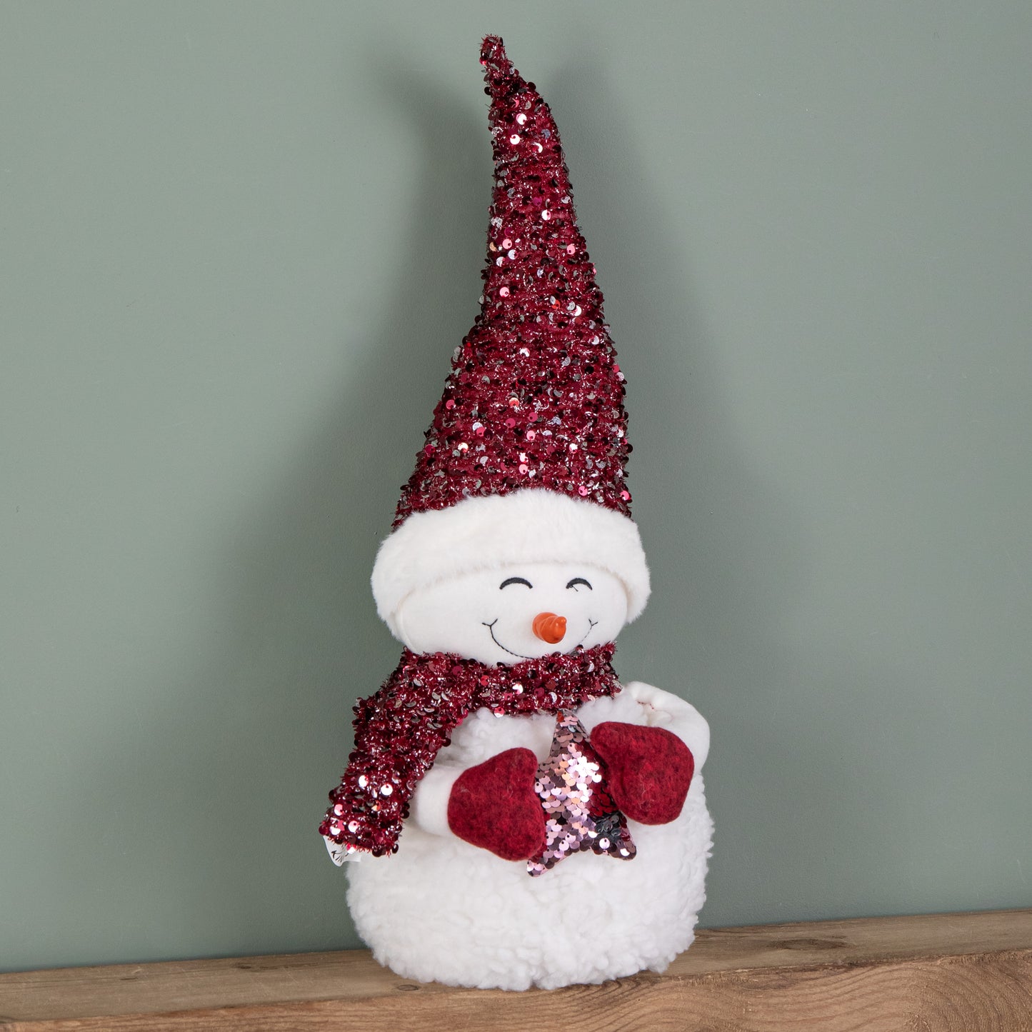 50cm Large Soft Fabric Sitting Snow Girl Christmas Decoration