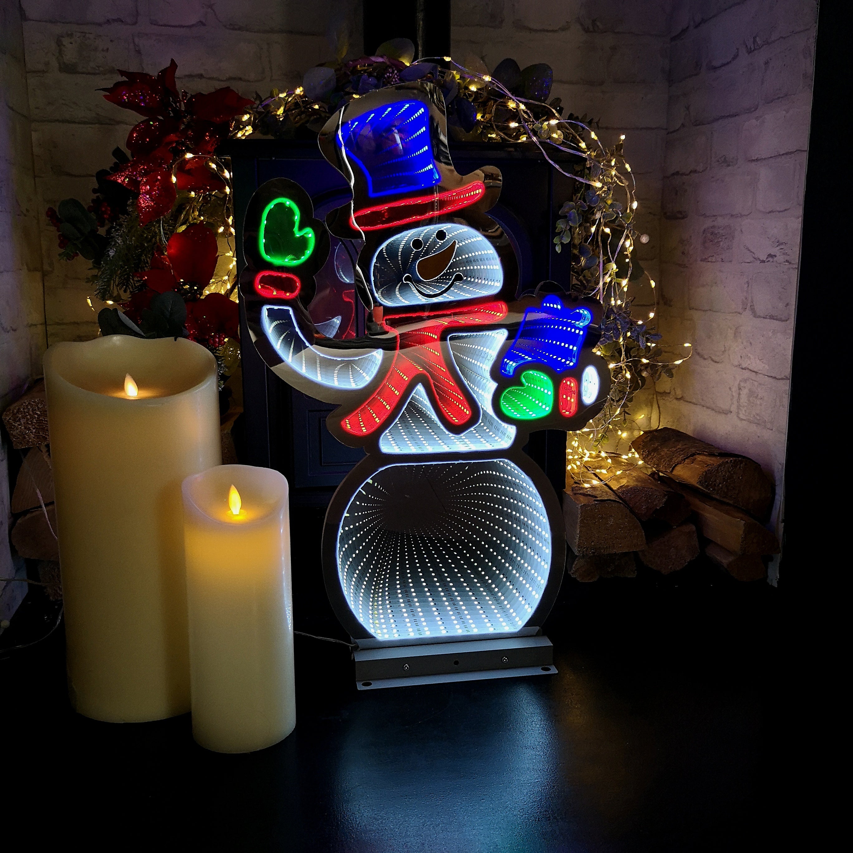56cm LED Infinity Light Snowman Waving Cheaper Online