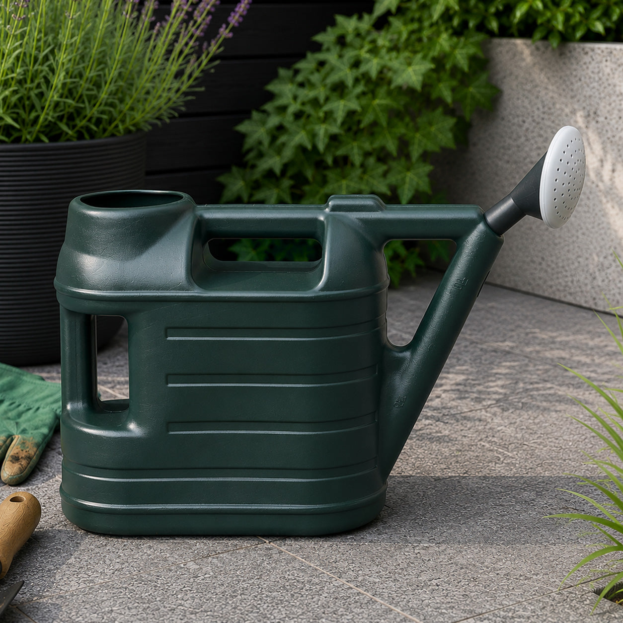 6.5L Garden Patio Ward Watering Can with Rose in Green