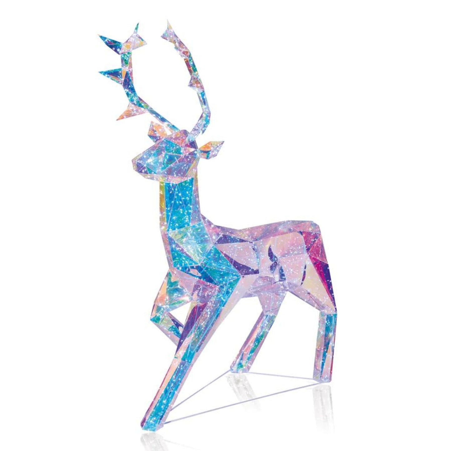 Factory Seconds: 1.4m Light up Standing Dreamlights Iridescent Christmas Stag with 600 White LEDs