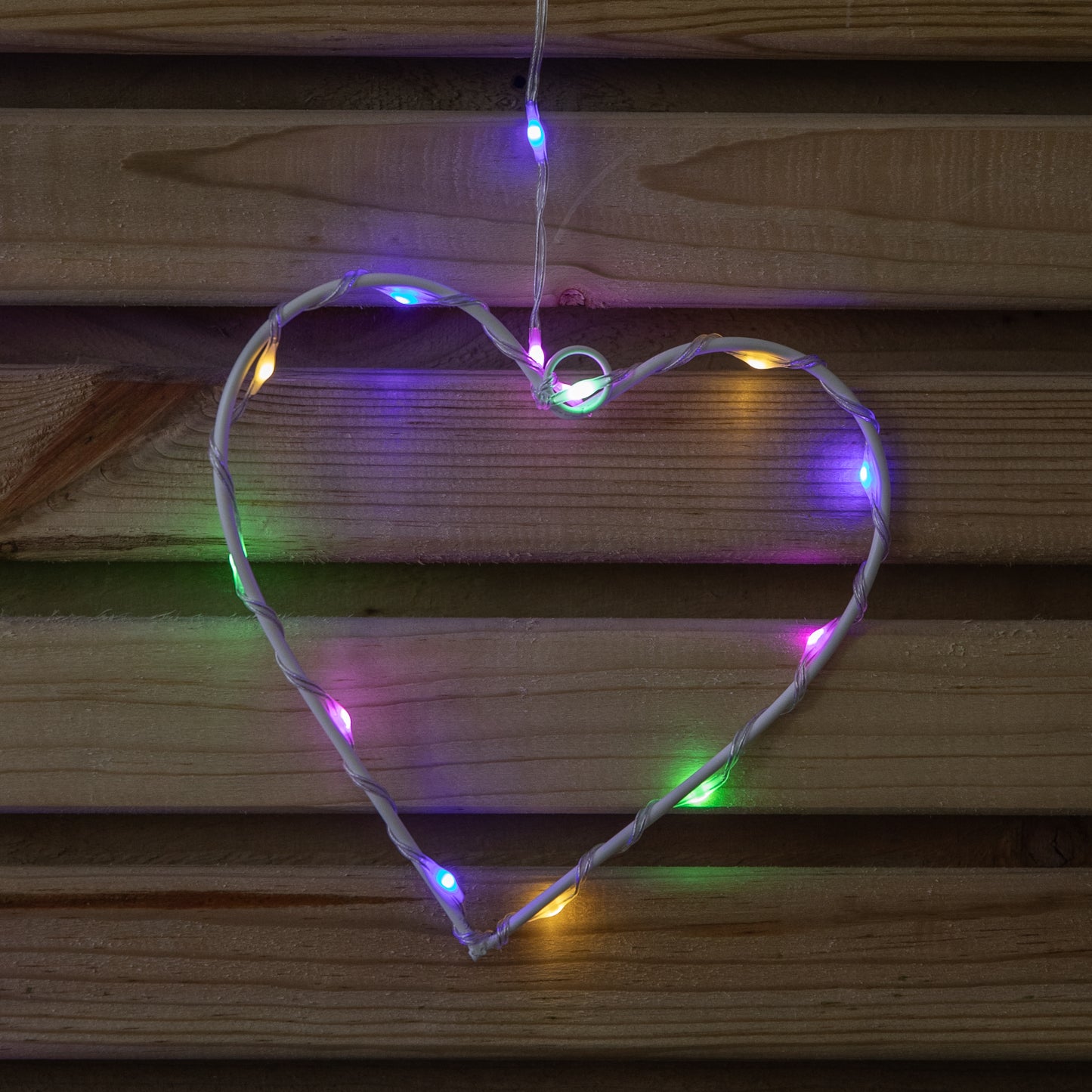1.2 x 1.2m Light up Christmas Heart Curtain Lights with 229 Multi-Coloured LEDs