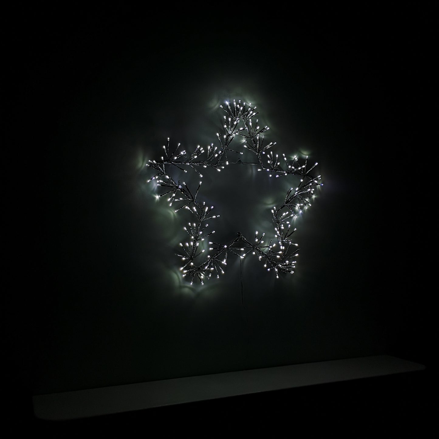 60cm Premier Twinkling LED Silver Star Silhouette Christmas Decoration in Cool White