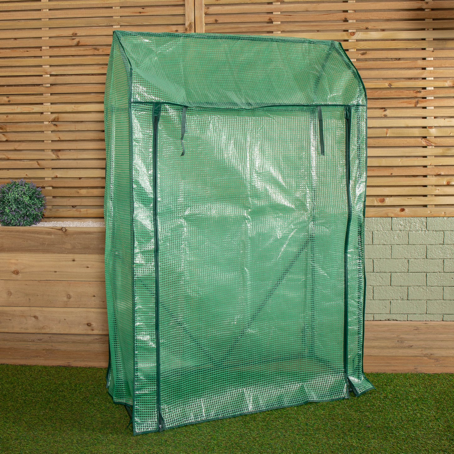 1.5m x 1m Outdoor Greenhouse for Plants with Steel Frame and Protective PE Cover