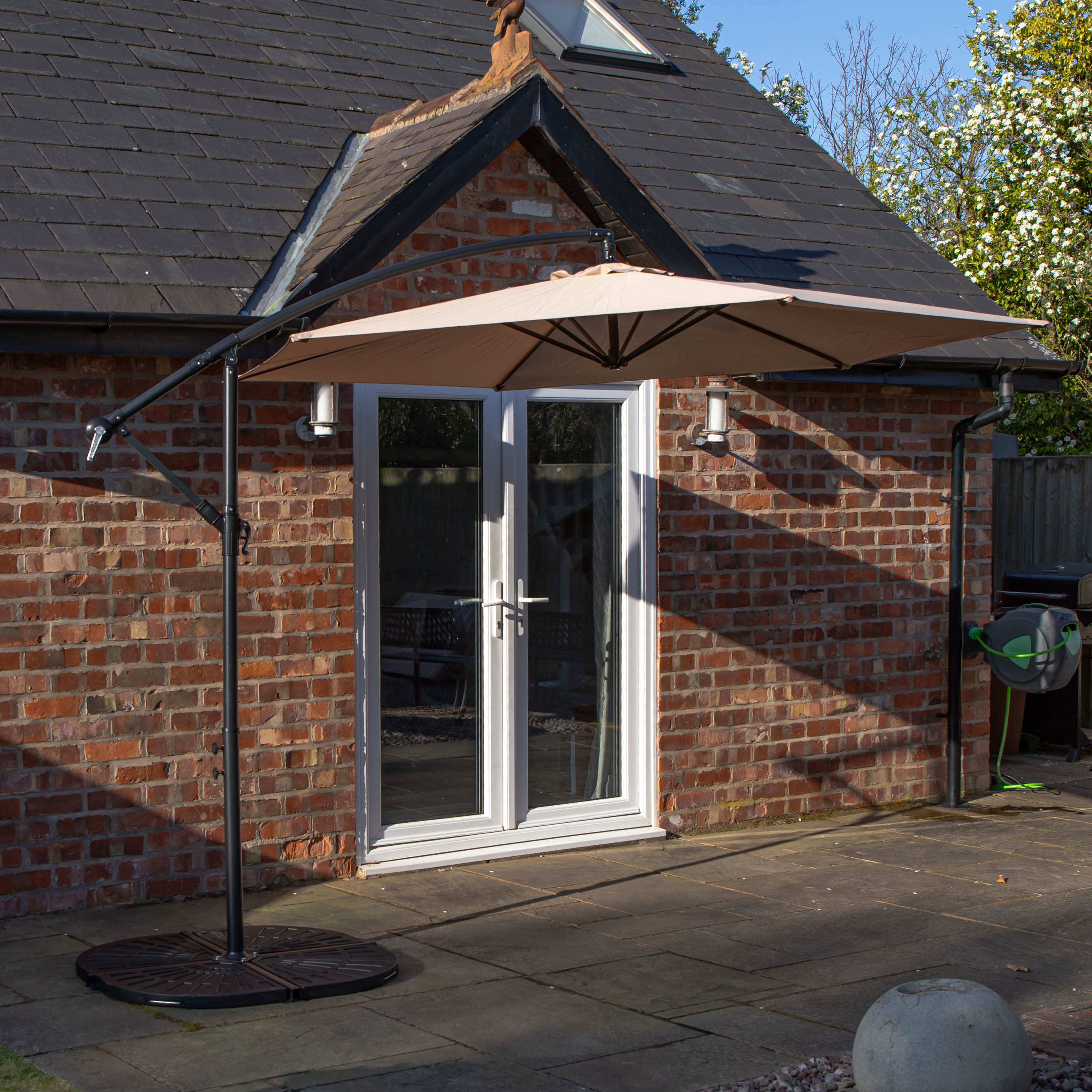 Samuel Alexander 3m Cantilever Parasol in Beige with Crank Handle for Patio Garden