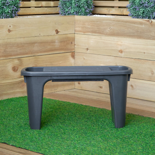 2 in 1 Grey Plastic Garden Kneeler and Stool with Storage Area