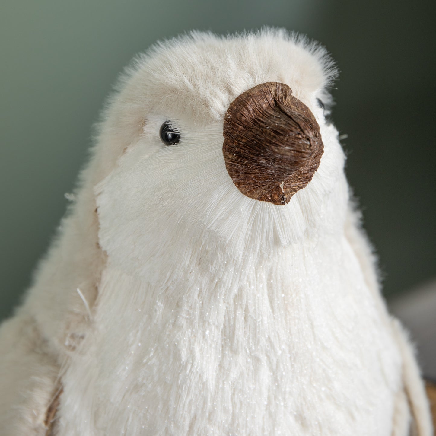 33cm Indoor Standing White Bristle Penguin Christmas Decoration