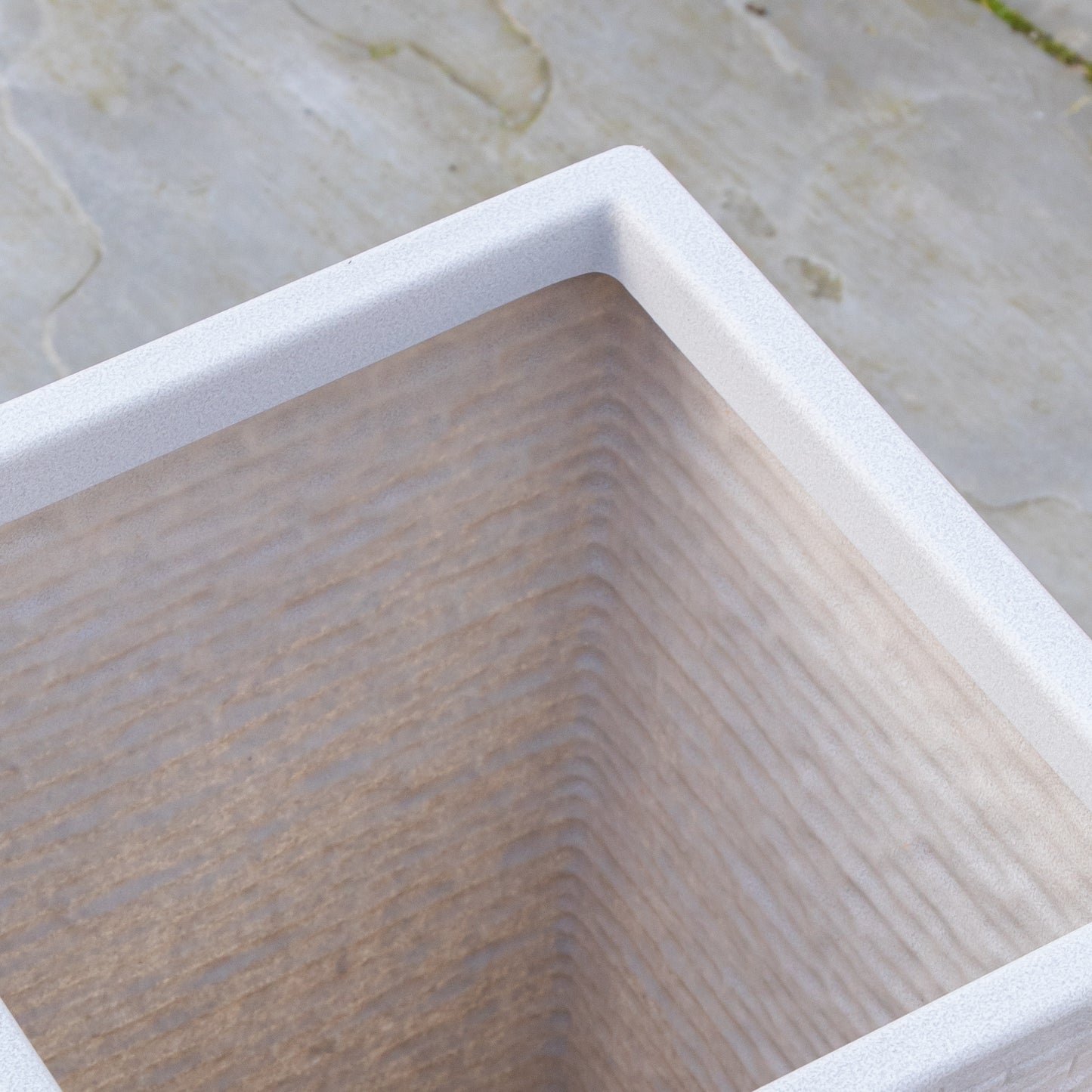 45cm Tall Plastic Slate Effect Garden Patio Planter in Stone