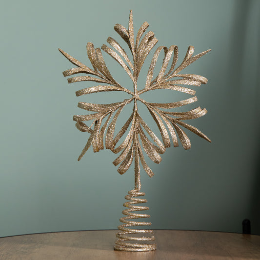 29cm Antique Gold Snowflake Christmas Tree Topper