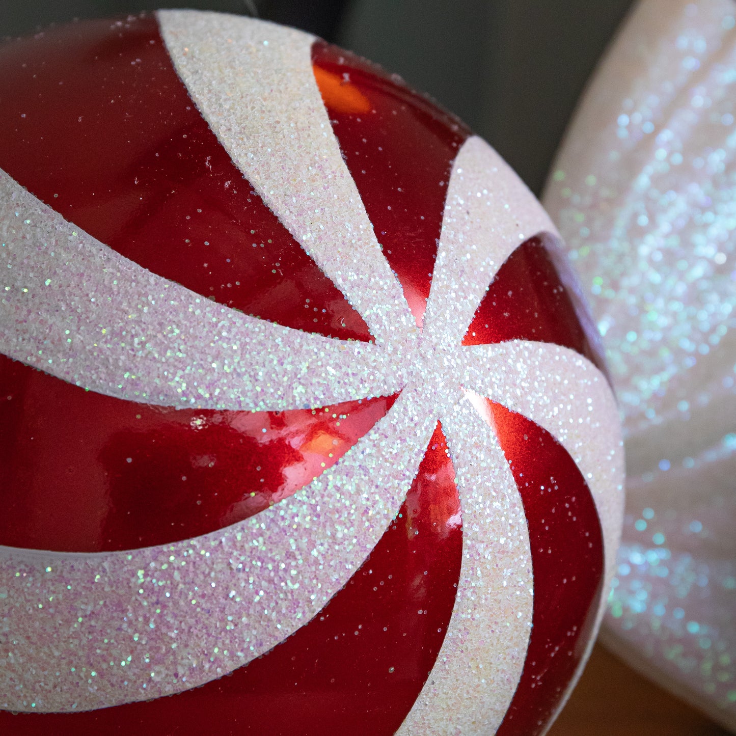 50cm Red and White Stripe Hanging Bauble Christmas Candy Decoration