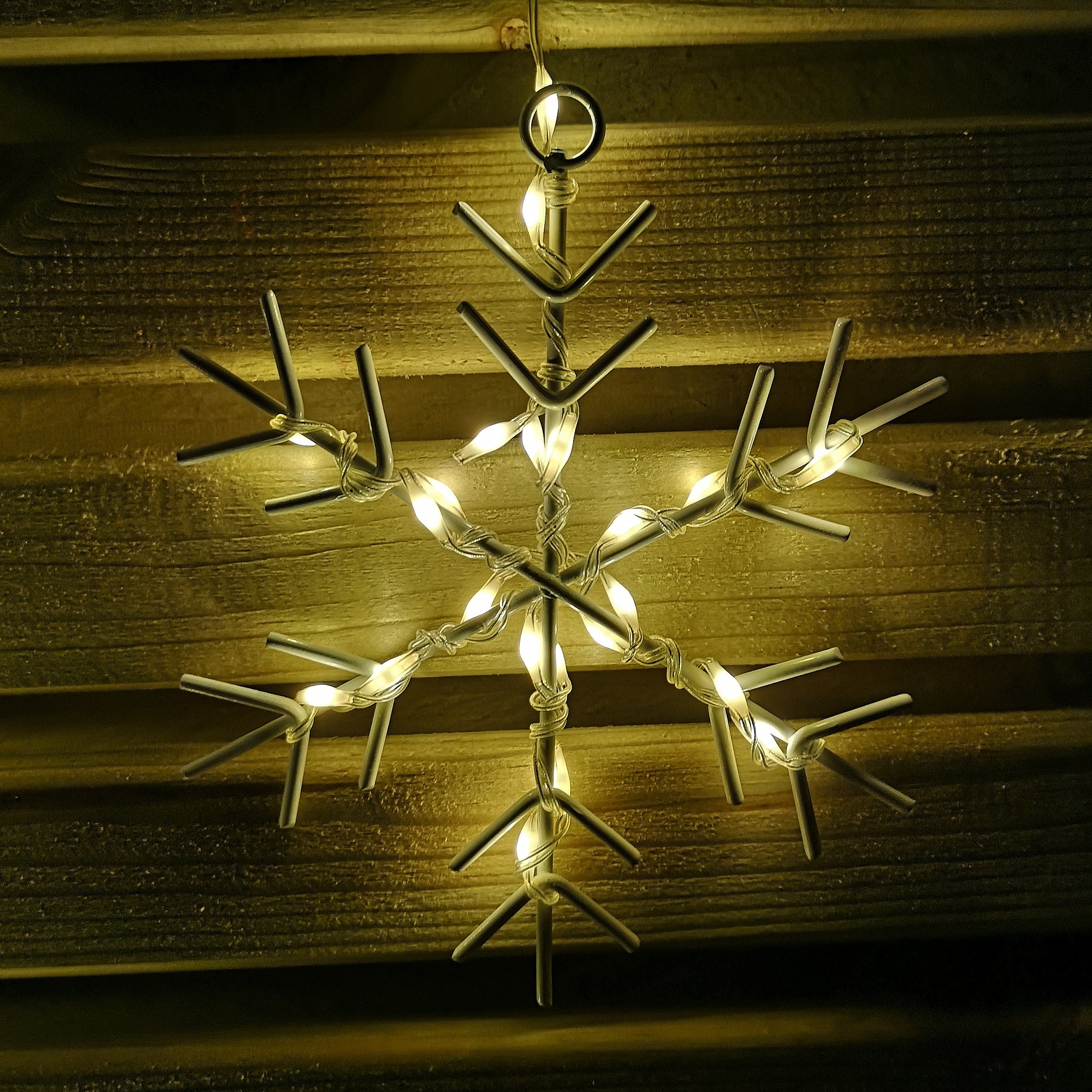 1.2m LED Snowflake Curtain Lights Christmas Decorations in Warm White