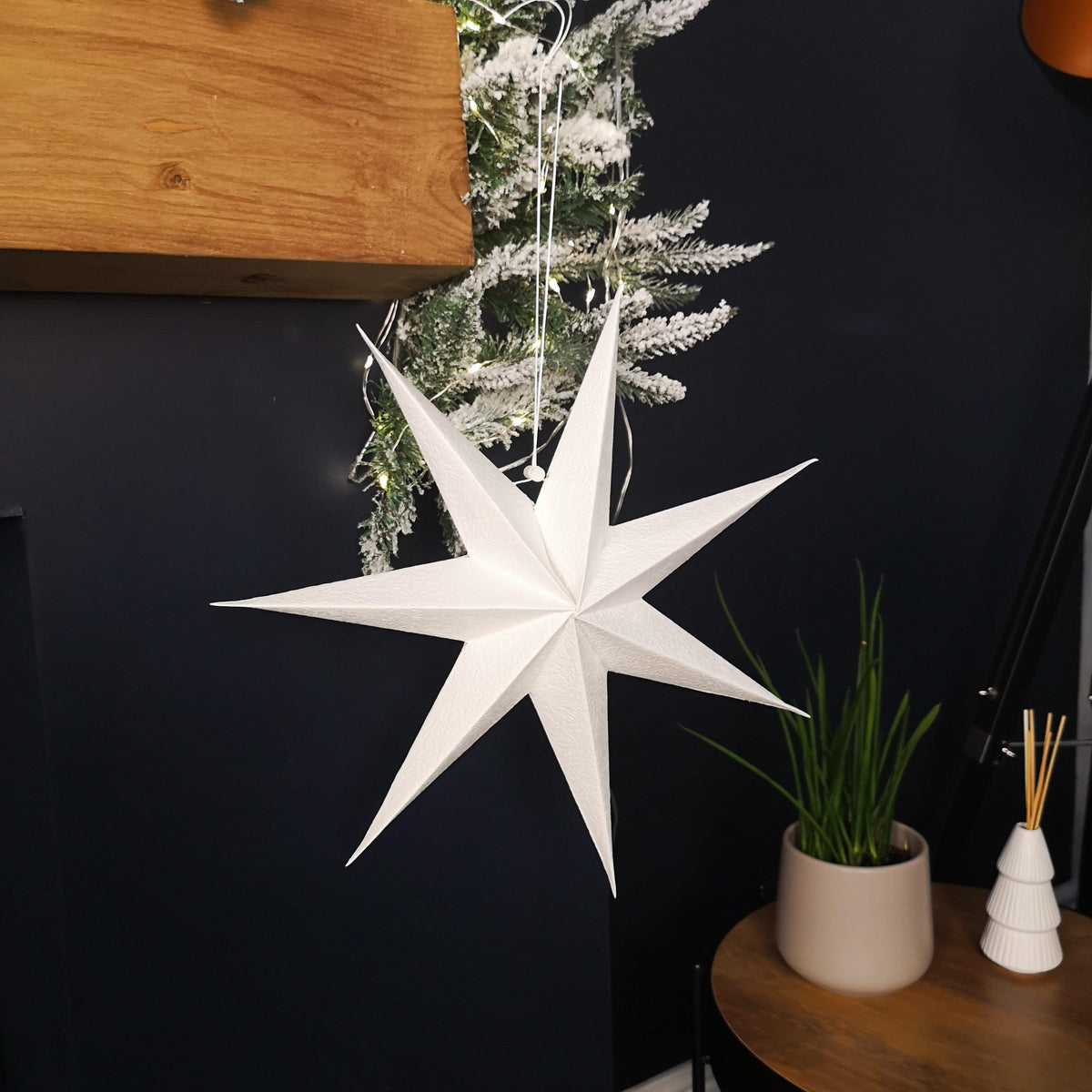 38cm White Paper Foldable Star Christmas Decoration