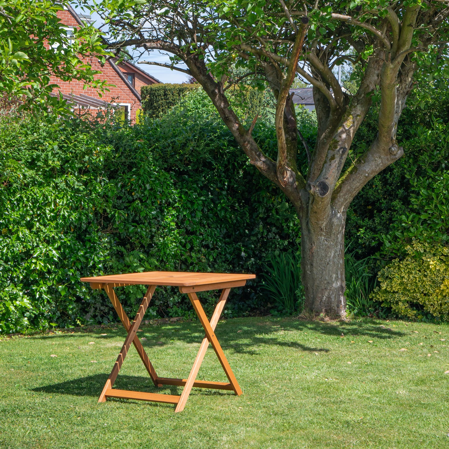 Outdoor 2 Person Folding Square Wooden Garden Dining Table Chairs Set